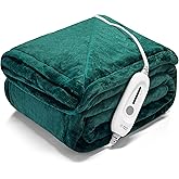 JIAMEIDING Heated Electric Blanket 72'' x 84'' Heated Blanket Full Szie with 3 Heat Settings 8 Hours Auto Off,Machine Washable,Over-Heat Protection,ETL&FCC Certification,Green