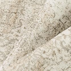 WondRg 4x6 Washable Beige Vintage Area Rug for