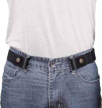 No Buckle Show Belt for Men Buckle Free Stretch Belt for Jeans Pants 1.38 Inches Wide
