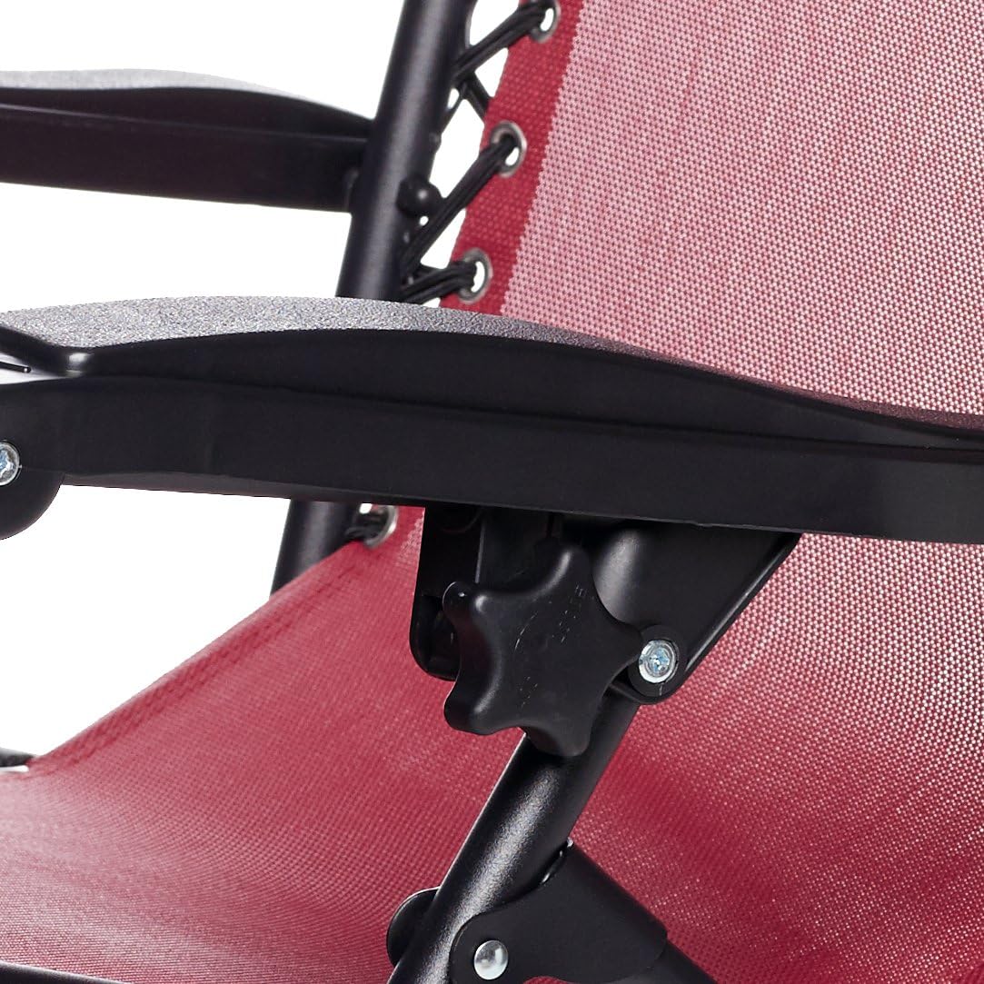  Basics Outdoor Zero Gravity Lounge Folding Chair, Burgundy : Furniture & Decor