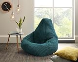 Beautiful Beanbags Jumbo Cord Beanbag Chair - Teal High Back Lounger view 2