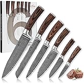 Wakoli EDIB 6-Piece Damascus Knife Set – Professional Chef Knives Set with VG10 Core Blades, 67-Layer Damascus Steel and Ergonomic Pakkawood Handles – Premium Kitchen Knives in Elegant Gift Box
