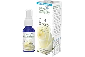 Siddha Remedies Throat & Voice Homeopathic Oral Spray for Sore, Strained Throat | Helpful for Releasing Stress in Throat and Neck | 100% Natural Homeopathic Medicine with Cell Salts & Flower Essences
