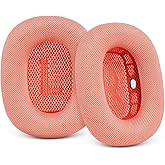 Upgraded Ear Cushions for Apple AirPods Max Headphones, GVOEARS Mesh Material Earpads Replacement Cover for AirPods Max with Silicone Gel & Strong Magnet (Pink)