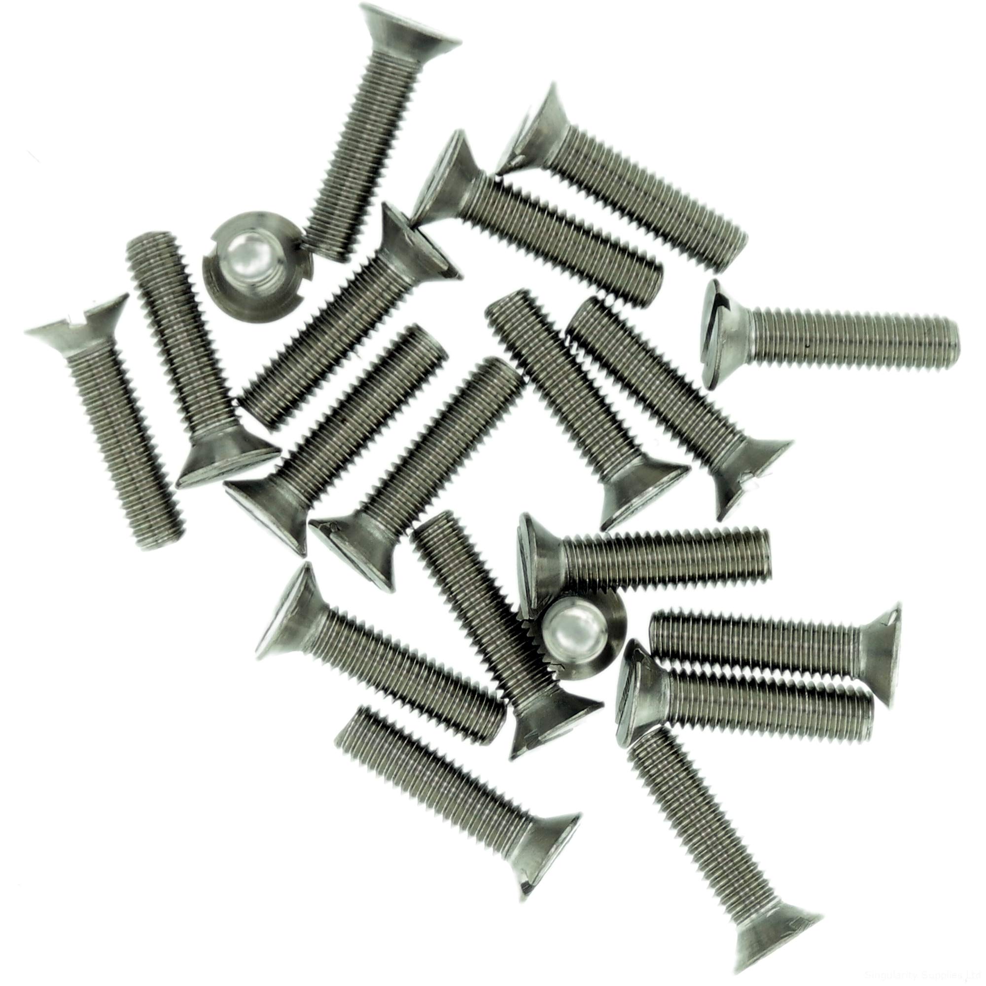 M1.6 (1.6mm x 14mm) Slot Countersunk Machine Screw (Bolt) - Stainless Steel (A2) (Pack of 20)