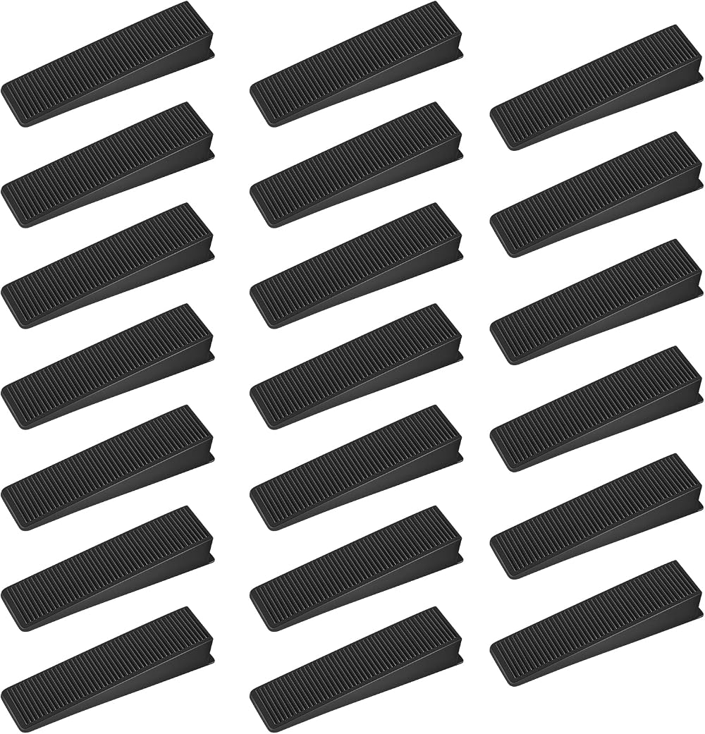 FRIUSATE 20pcs Plastic Fence Panel Wedges Black Tile Stops Rattling Fences