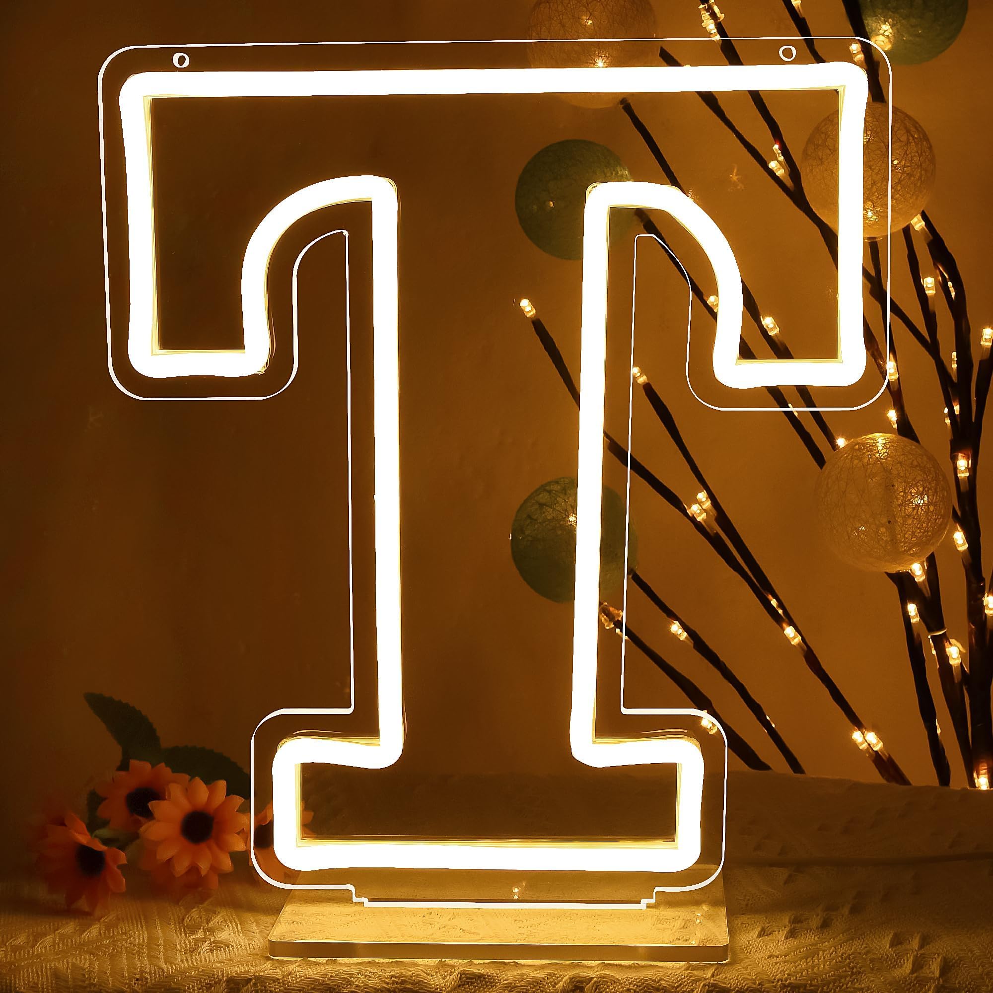 ATTNEON Letter T Neon Sign,Letter Lights 26