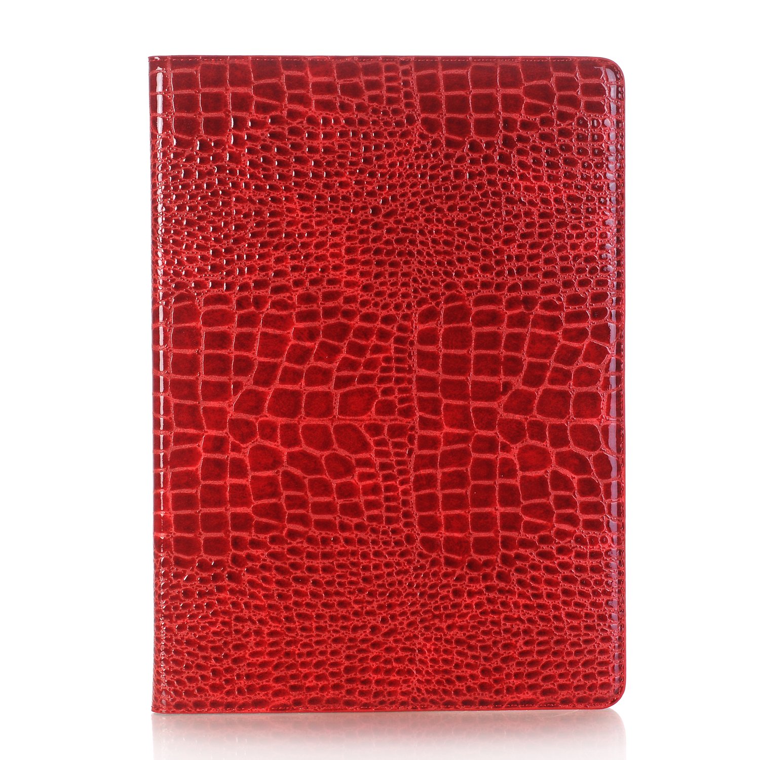 iPad Pro 1st 2nd (12.9 Inch) Case for Women, DMaos Synthetic Crocodile Leather Stand Folio Smart Cover, Auto Sleep/Wake, Document Card Holder - Red — image 1