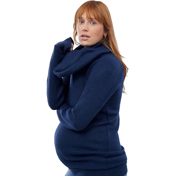 Ingrid u0026 Isabel Maternity Cowl Neck Tunic Sweater, French Navy Blue, Womens  Size XS at Amazon Women's Clothing store