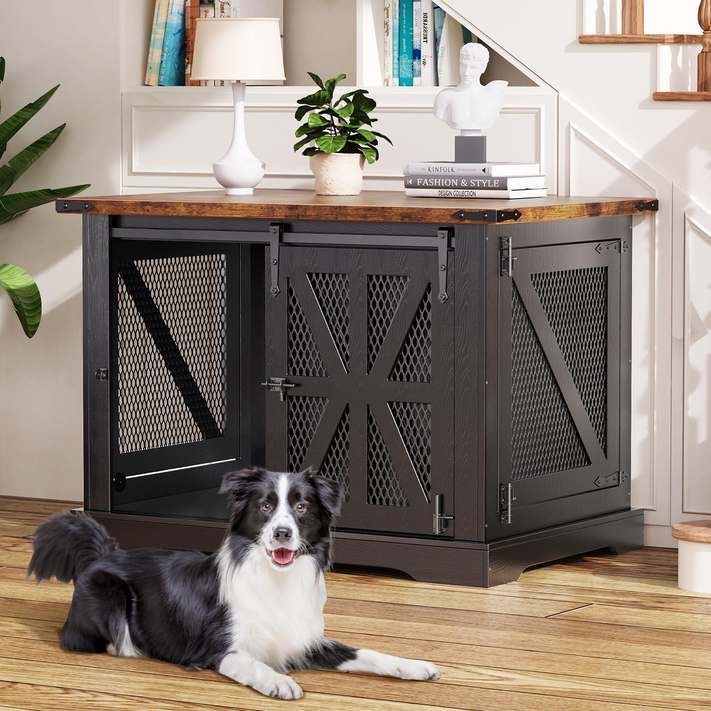 VOPEAK Farmhouse Dog Crate Furniture, Heavy Duty