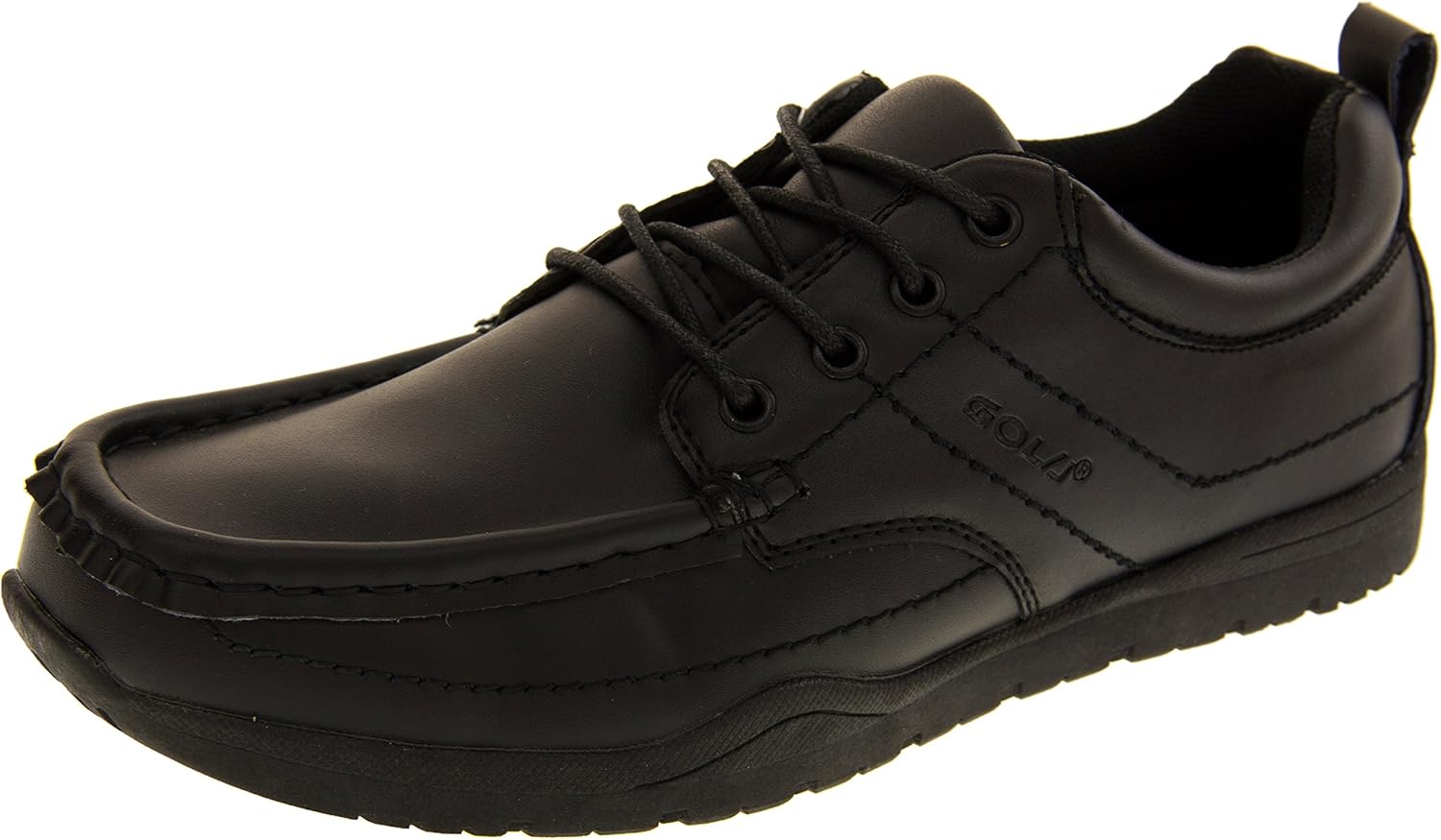 Boys Gola Black Leather Back to School Shoes Kids Lace Up Formal Shoe