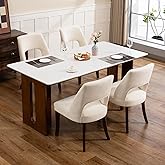 UVV Wooden Dining Chairs Set of 4, Modern Fabric Upholstered Dining Room Chair Kitchen Chairs, Farmhouse Dinner Chair with So