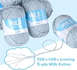 Ilauke 12 Pack Double Knitting Yarn 50g Gray-Blue 1200M Acrylic Wool view 2