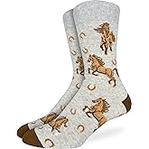 Good Luck Sock Men's Horses Socks, Adult, Shoe Size 7-12