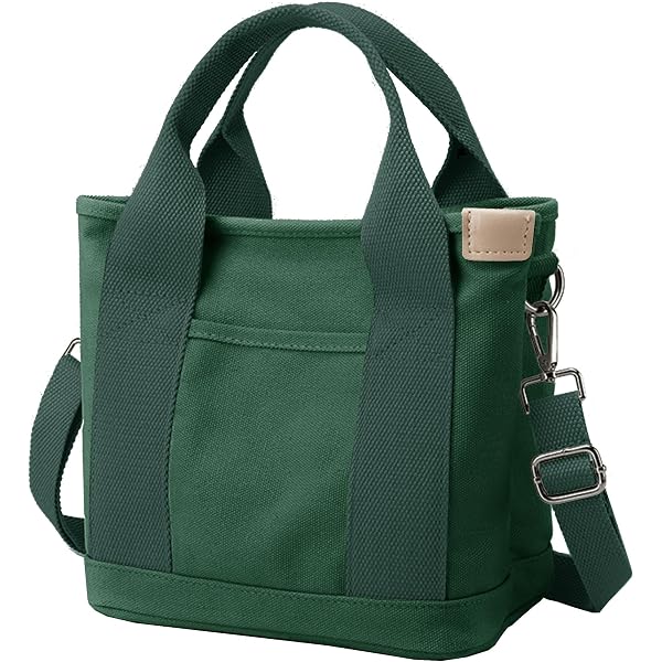 Amazon.com: Tuobo Small Tote Bag with Zipper, Canvas Multi-Pocket