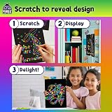 Purple Ladybug 65 Sheet Scratch Art Kit Rainbow Glitter for Kids Teens view 5