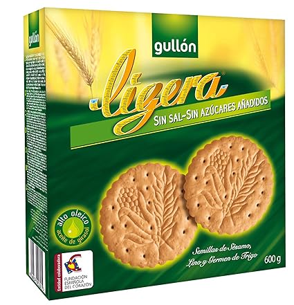 Gullón Ligera Galletas sin Sal y sin Azúcares Añadidos - 600 g