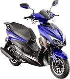 HHH X18 Upgraded 150cc Scooter Moped Street Gas Fully Automatic Scooter 150cc Moped for Adult and Youth Upgraded 10" Aluminum Wheels (Blue Color)
