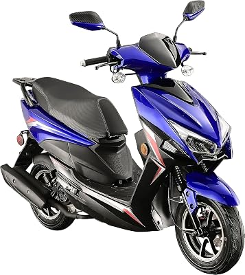 HHH X18 Upgraded 150cc Scooter Moped Street Gas Fully Automatic Scooter 150cc Moped for Adult and Youth Upgraded 10" Aluminum Wheels (Blue Color)
