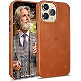 Cretanbull Genuine Leather Case - Oil Waxed Full Grain Anti-Scratch Leather Case - Shockproof, Drop proof, Protective Slim Case (Ochre) compatible with iPhone 14 Pro Max