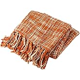 BATTILO HOME Orange Throw Blanket for Couch, Decorative Fall Blankets and Throws, Soft Colorful Throw Blankets for Bed, Halloween Throw Blanket for Home Decor, 50"x60"