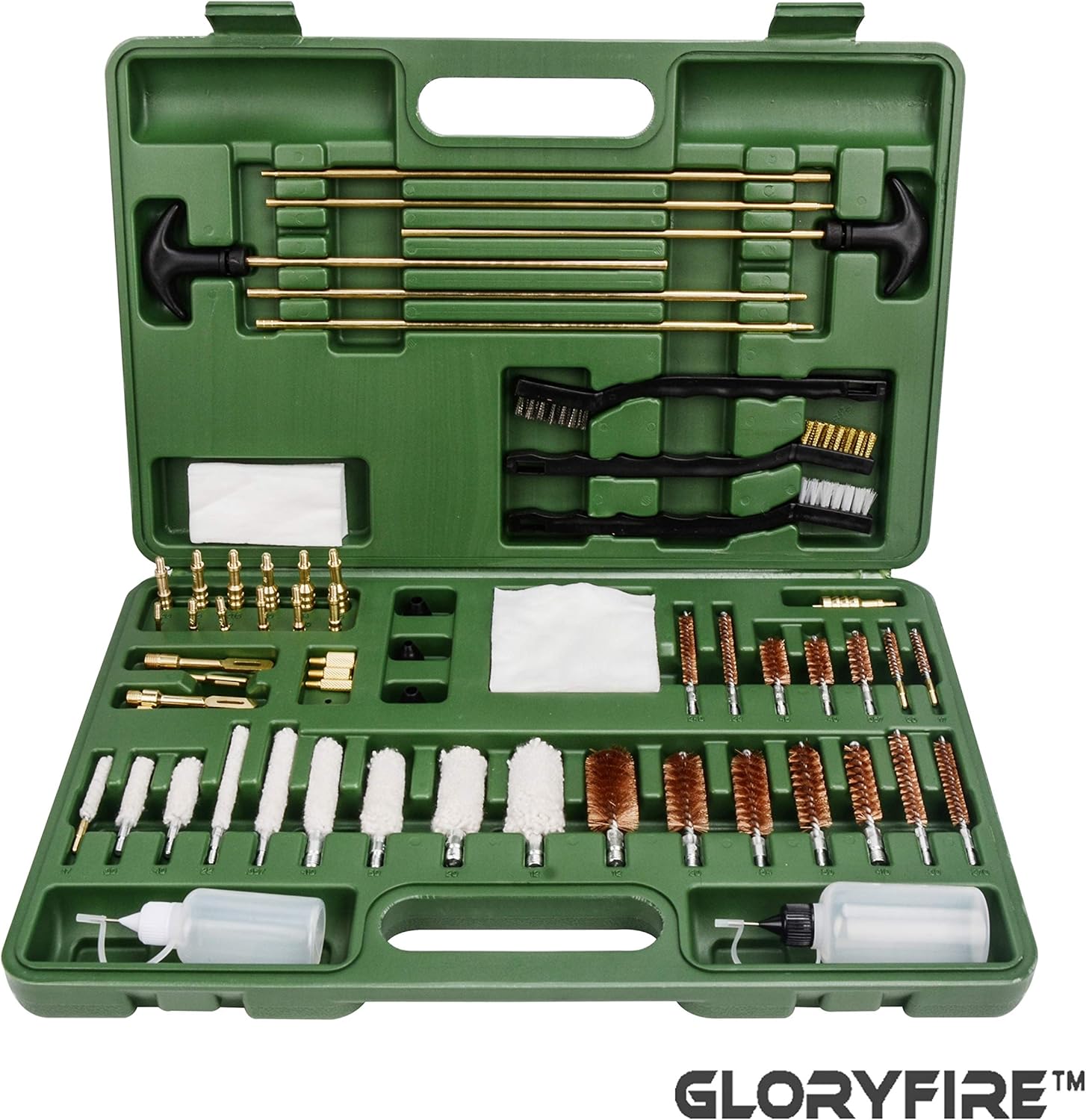 GLORYFIRE Universal Gun Cleaning Kit Hunting Rifle Handgun Shot Gun Cleaning Kit for All Guns with Case Travel Size Portable Metal Brushes : Sports & Outdoors