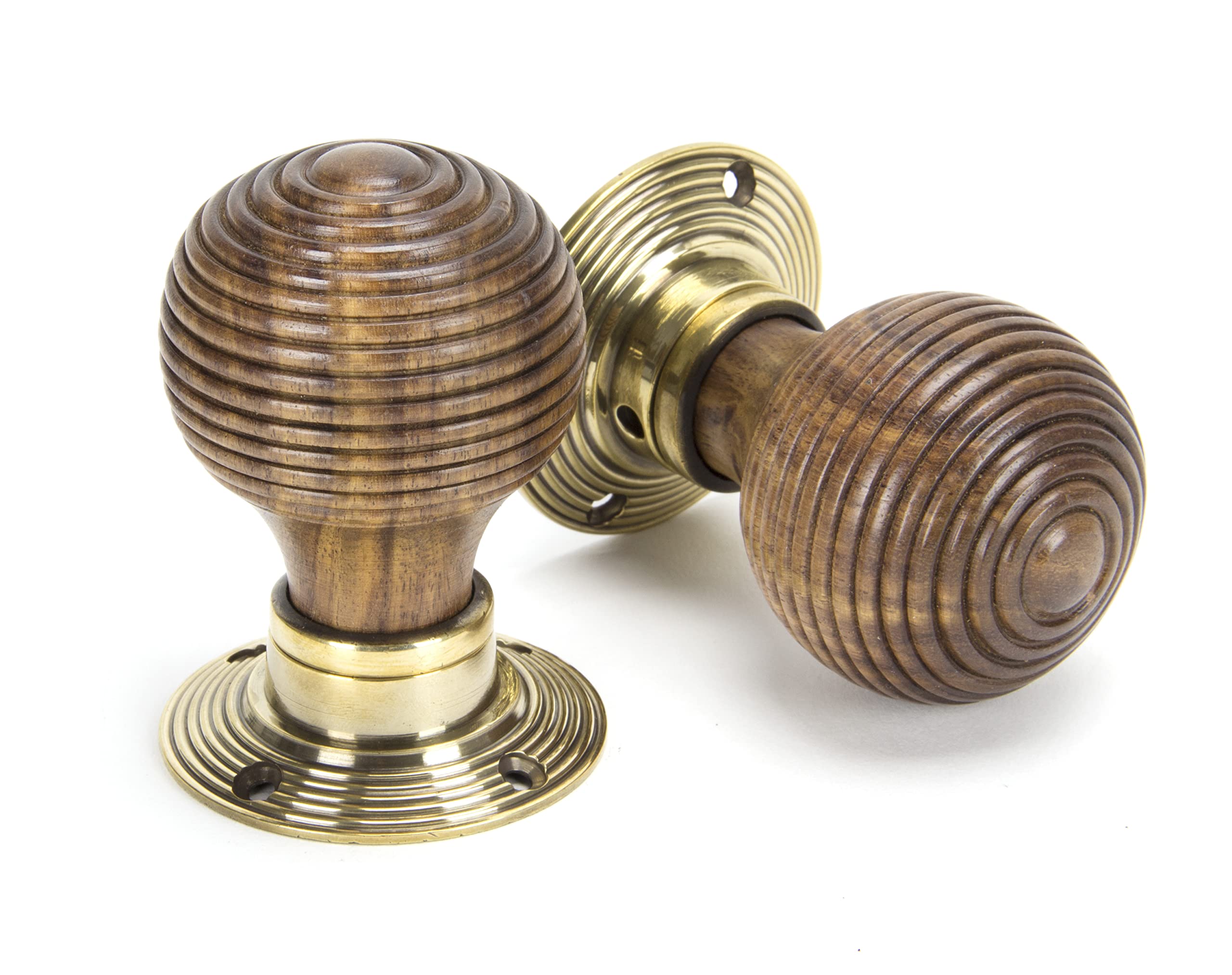 From the Anvil Rosewood & Aged Brass Beehive Mortice/Rim Knob Set
