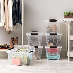 IRIS USA 19 Qt Stackable Plastic Storage Bins with