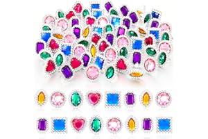 Shappy 72/150 Pcs Colorful Fake Plastic Rings Adjustable Princess Jewelry Rings for Bridal Shower Dress Party Accessories