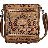Myra Bag Western Leather Shoulder Bag for Women - Upcycled Canvas Crossbody Clodsire