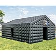 Albott 30x20x14 FT Large Inflatable Nightclub Tent for Adults, Black Portable Inflatable Night Club Gazebo with Dual Side Doors & Logo Area for Wedding, Birthday, Backyard Events