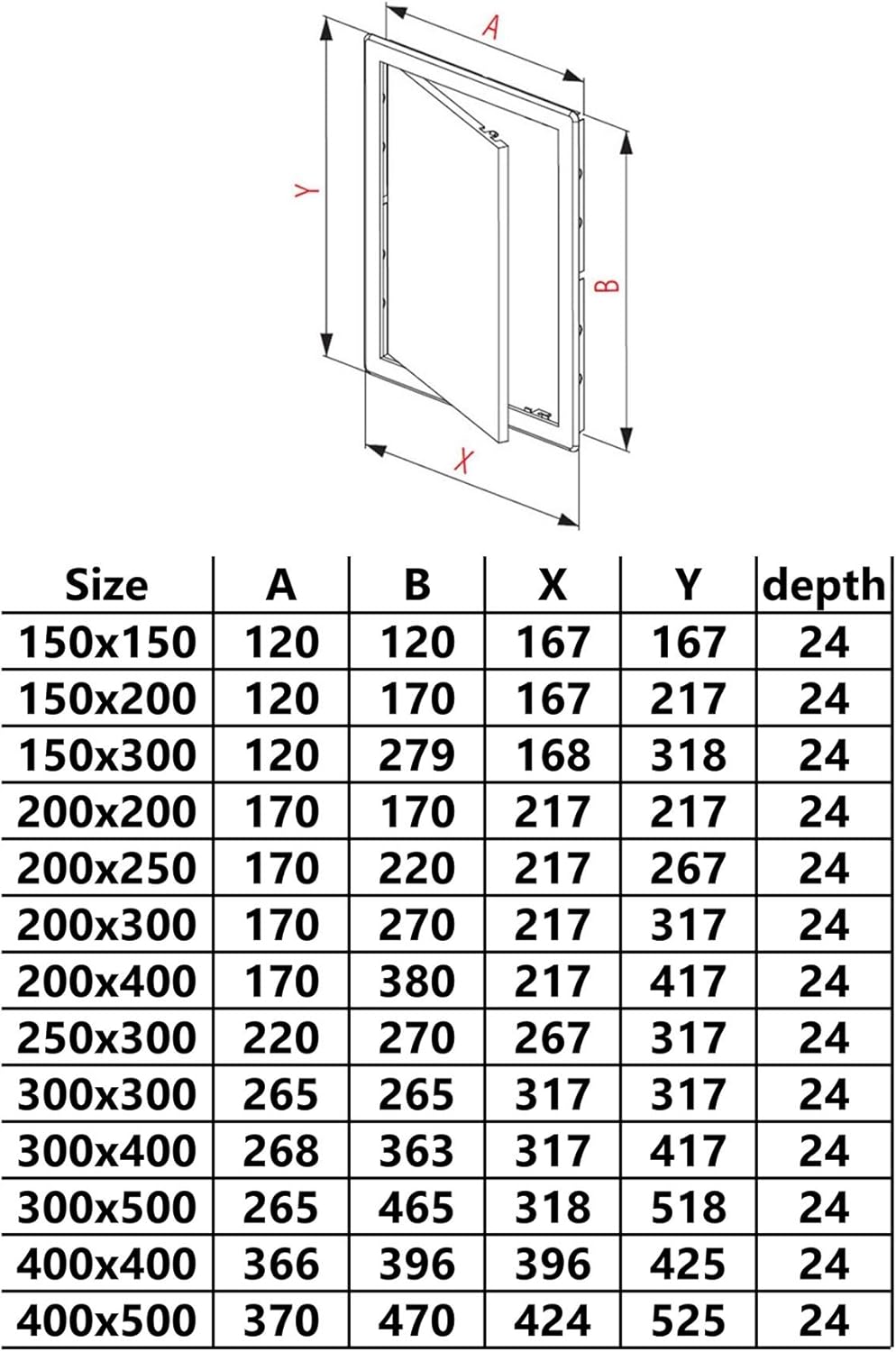 Access Door 300x500mm Access Panels Hatch Inspection ABS Plastic, White - Image 4