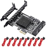 MZHOU PCIe SATA Card 8 Port with 8 SATA Cables and