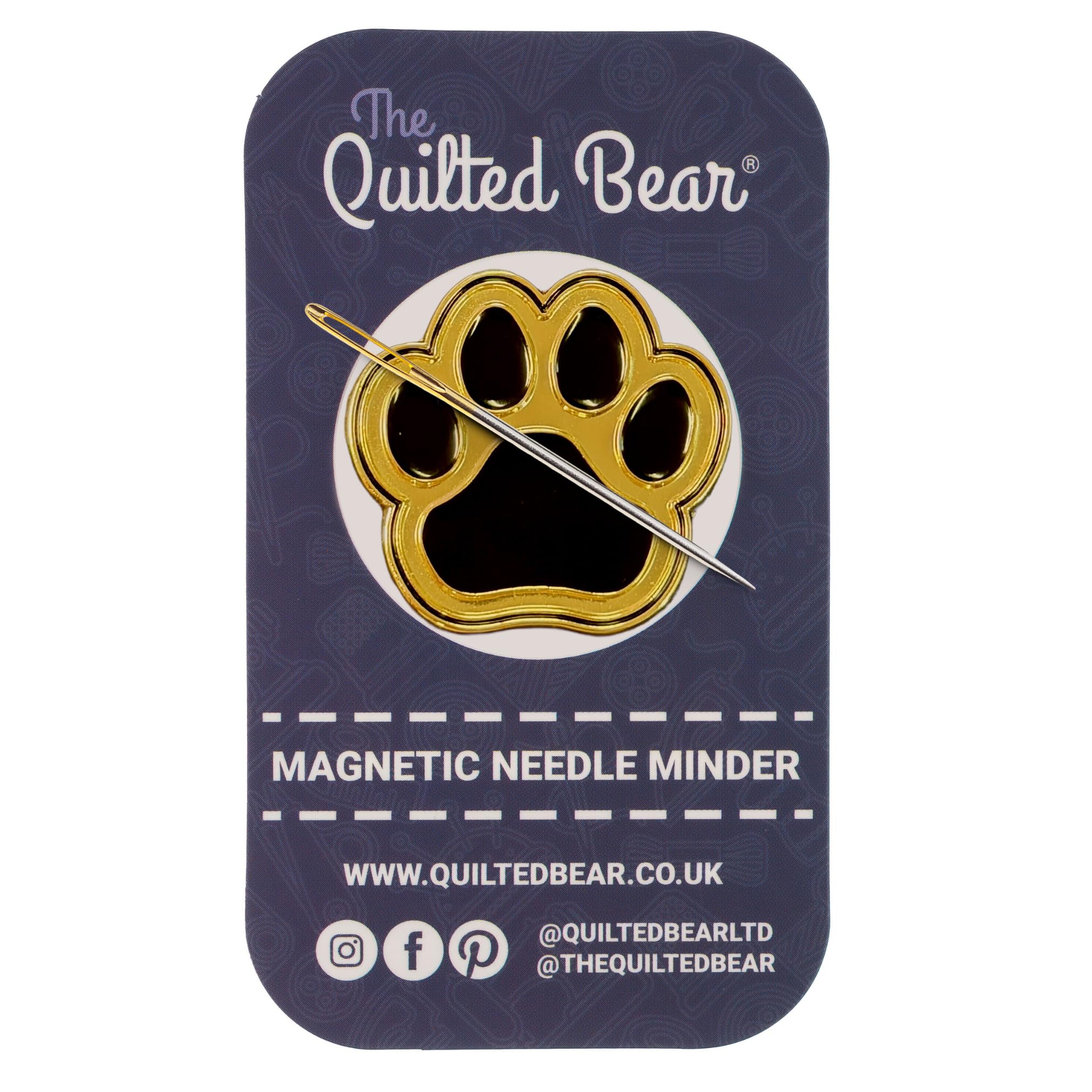 The Quilted Bear Magnetic Needle Minders – Enamel Needle Keeper for Sewing, Embroidery & Cross Stitch Accessories | Secure Holder for Sewing Pins & Needles (Dog Paw)