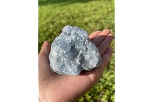 GAF TREASURES Extra Large Blue Calcite Rough Natural Stones, Raw Calcite Blue Crystals (0.25-0.5 Pounds)