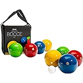 Franklin Sports Bocce Ball Set &mdash; 8 Wooden Bocce Balls and 1 Pallino &mdash; Beach, Backyard Lawn or Outdoor Party Game - Made in Italy