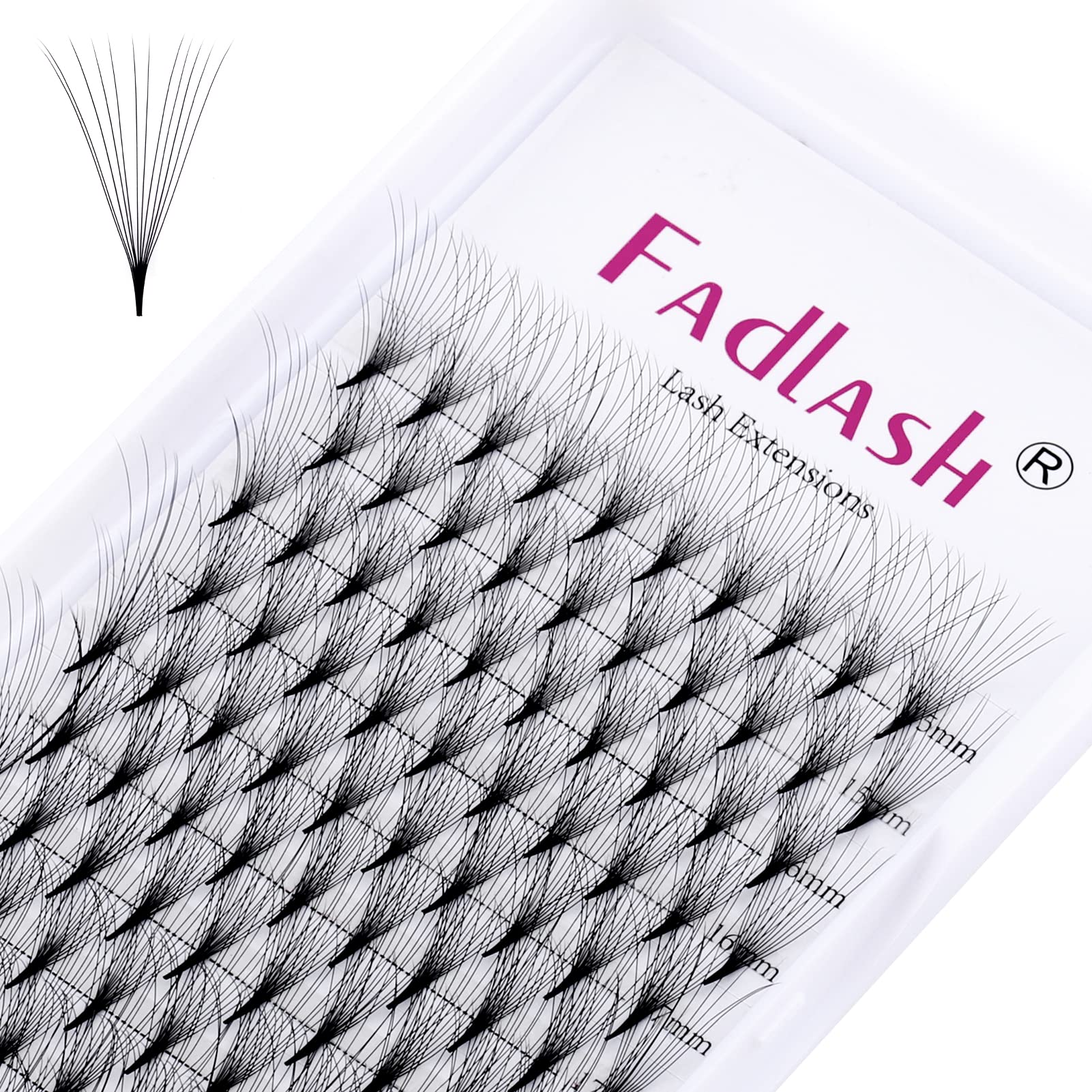 Fadlash Pre-Made Eyelash Extension 12D 0.07mm D Curl 15-20mm Mixed Length Volume Russian Eyelash Extensions Pre Fanned Lashes Fans — image 1