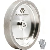 MORESUPERHARD CBN Grinding Wheel 6 Inch 180 Grit, 1" Wide, 1/2" Arbor, for HSS Tools, Lathe Chisels &amp; Woodturning Tools, Fits 6-Inch Bench Grinders(180 Grit)