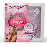 blinger&reg; Diamond Starter Set | Pretty-n-Pink Gem Stamper + 75 Hair Gems | Bling In, Brush Out&reg; | Gift for Girls &amp; Parties | Bling Hair, Fashion, Anything!