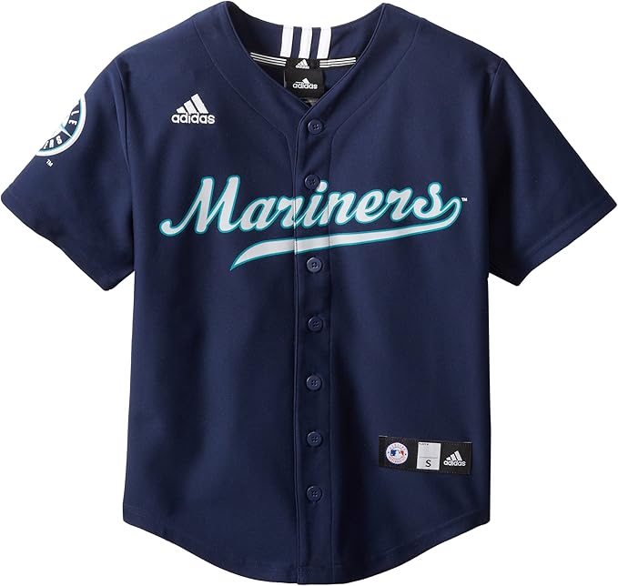 MLB Seattle Mariners Boy 's Equipo Impreso Color béisbol Jersey, Azul Marino Oscuro, Small