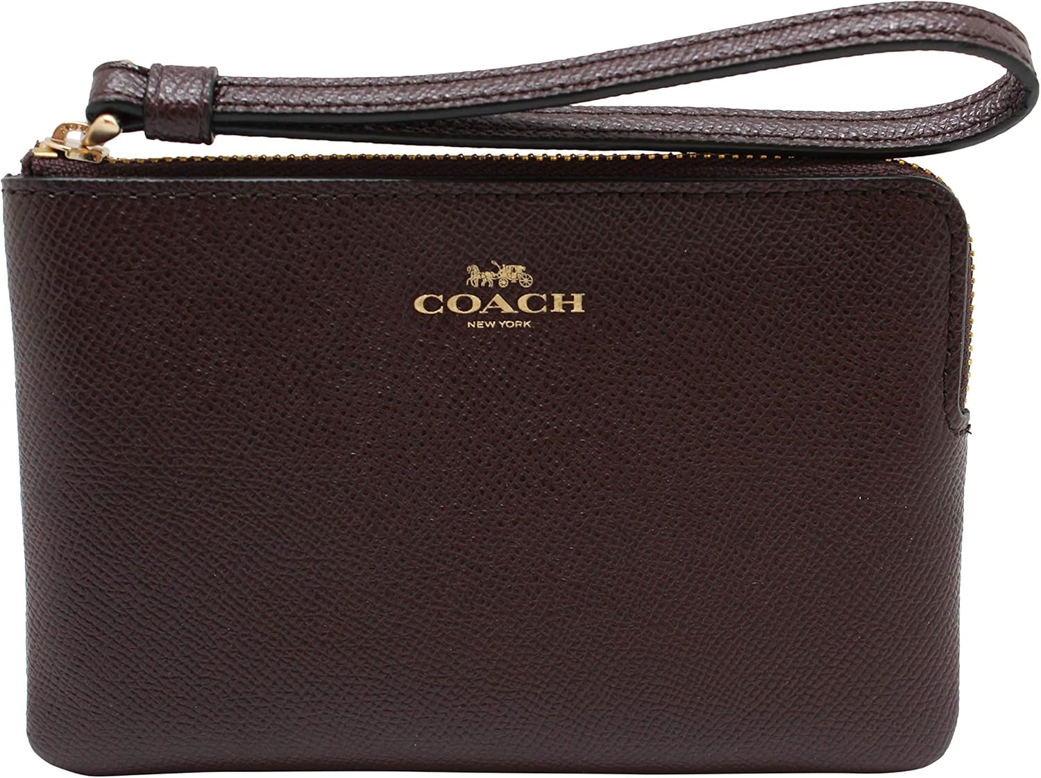 COACH 58032 CORNER ZIP WRISTLET IN CROSSGRAIN LEATHER Handbags