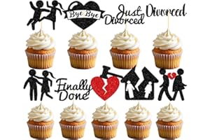 Deorfuy Divorce Party Decorations for Women - 36PCS Divorce Cupcake Toppers Finally Done Just Divorced Cupcake Picks for Freedom Bachelor Supplies