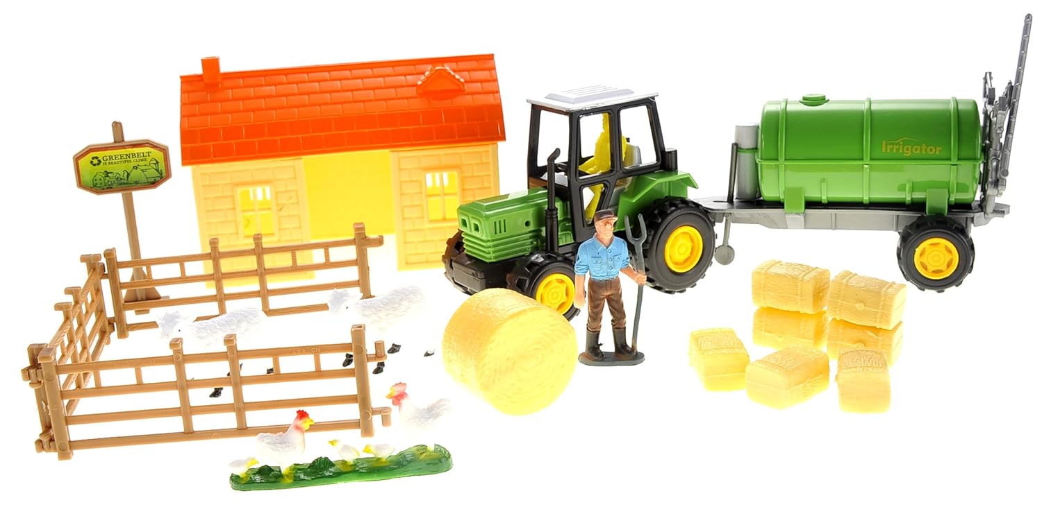 Buy Ampersand Shops Kids Sheep Barn Farming Playset With Tractor