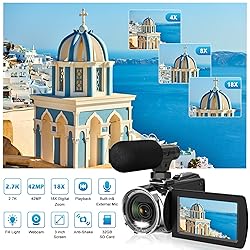 Weochi Video Camera Camcorder Ultra HD 2.7K 42MP
