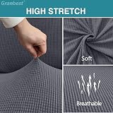 Granbest High Stretch Dining Chair Covers Grey Set of 4 Parson view 3