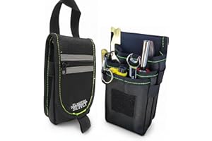 Flashfire Supply Firefighter Tool Pouch: Heavy Duty Black Utility Organizer with Reflective Strips & Multi-Compartment Storag
