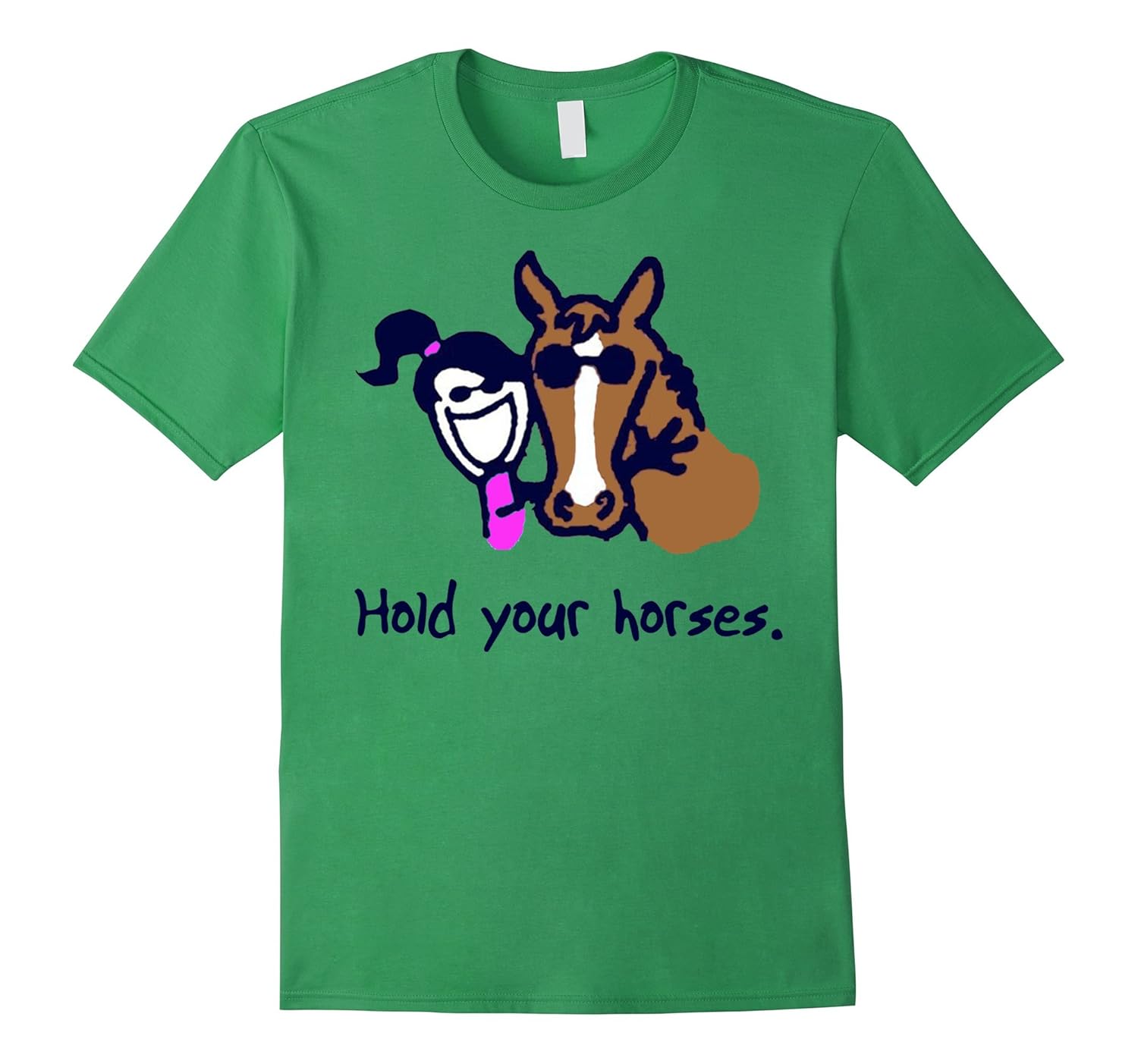 Horse TShirt Funny Horse Shirt Hold Your HorsesArt Artvinatee