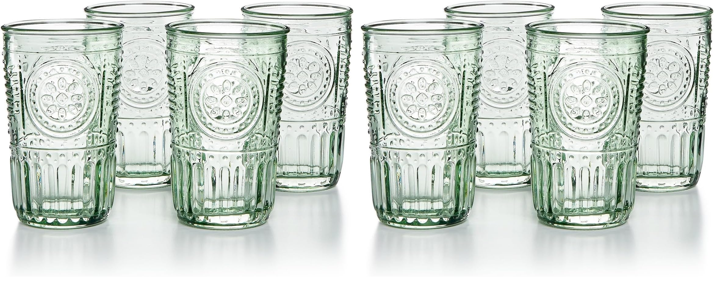 Bormioli Rocco Romantic Set Of 4 Cooler Glasses, 16 Oz. Colored Crystal Glass, Pastel Green, Made In Italy. (Pack of 2) Image Bormioli Rocco Romantic Set Of 4 Cooler Glasses, 16 Oz. Colored Crystal Glass, Pastel Green, Made In Italy. (Pack of 2) Image