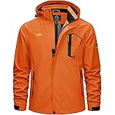 TACVASEN Men's Rain Jacket Lightweight Windbreaker with Hooded Water Resistant Outdoor Raincoat for Hiking Travel Camping