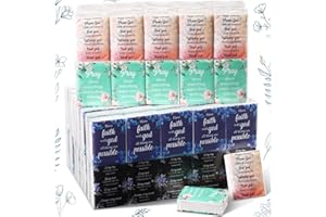 Lincia 120 Pack Bible Verse Facial Tissues in Bulk 3 Ply Christian Pocket Tissue Wallet Travel Size Regalos Cristianos En Español Scripture Mini Individual Christian Gifts(English Bible)